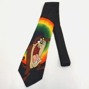 Vtg 1996 Looney Tunes Neck Tie Taz Polyester Classic Tie Tasmanian Devil Yelling